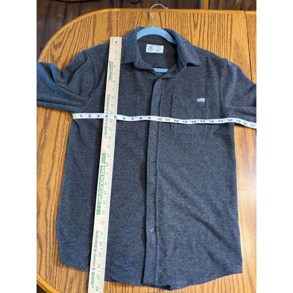 Hurley men's long sleeve button-up flannel shirt marled gray size Small - Picture 4 of 9